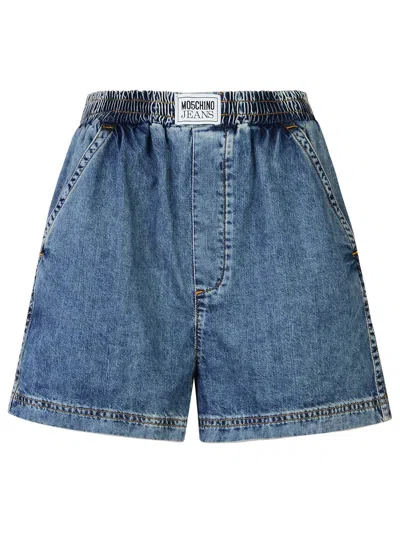 Moschino Elastic Waist Denim Shorts