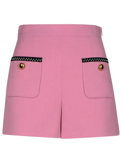 Moschino Pink Virgin Wool Blend Shorts