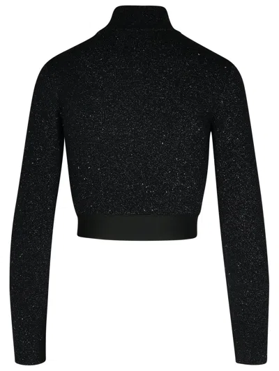 Palm Angels Crop Top In Black Viscose Blend