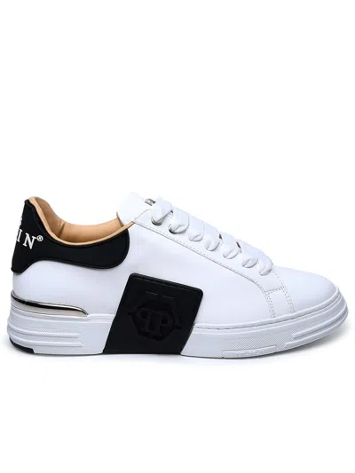 Philipp Plein Low-top Sneakers With Calf Leather Upper In White