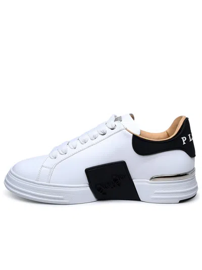 Philipp Plein Low-top Sneakers With Calf Leather Upper In White