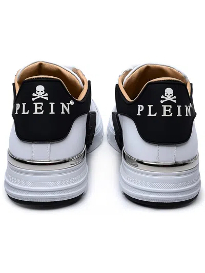 Philipp Plein Low-top Sneakers With Calf Leather Upper In White