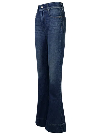 Shop Sportmax 'robinia' Blue Cotton Jeans