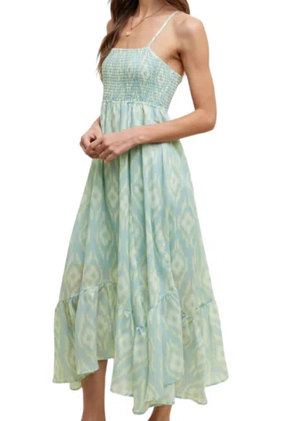 Wishlist Abstract Print Midi Dress In Sage/lemon In Multi