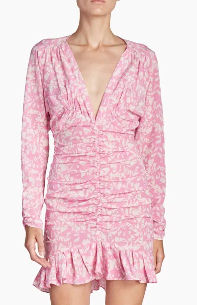Isabel Marant Lara V-neck Floral Mini Dress In Pink