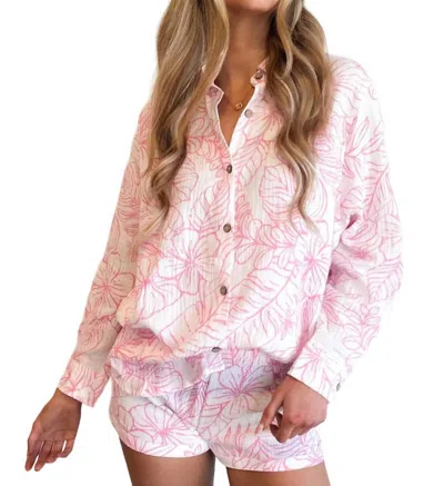 Vintage Havana Tropicana Dream Button Up Shirt In Pink In Pink