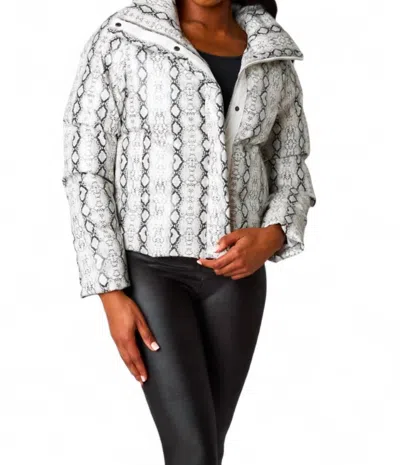 BUDDYLOVE ADDISON PUFFER JACKET IN WHITE SNAKE 