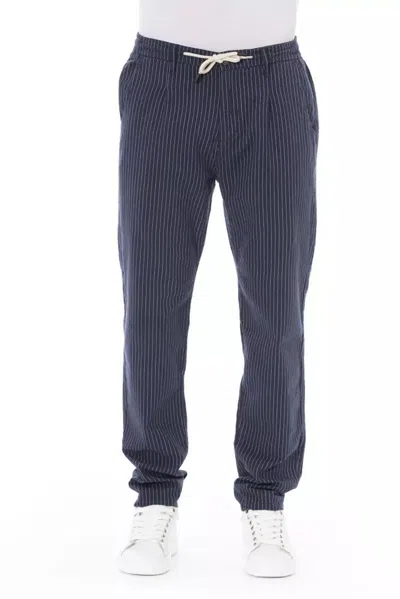 Shop Baldinini Trend Chic Chino Trousers With Men's Drawstring In Blue