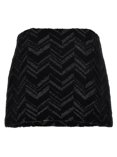 Shop Missoni Chevron Lamé Bouclé Skirt Skirts Black