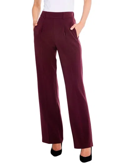 Nic + Zoe Avenue Pleated Wide Leg Pants In Brown