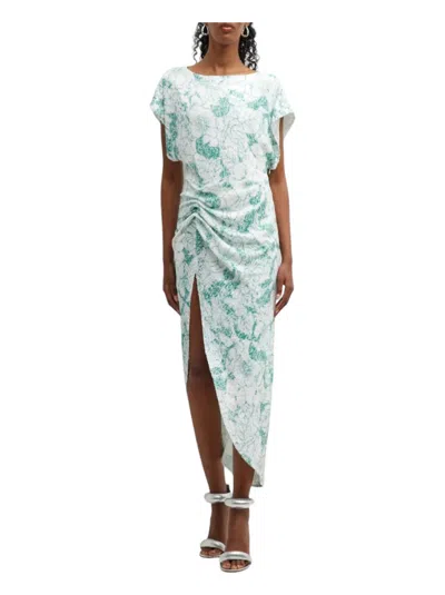 In The Mood For Love Bercot Botanic Dress In White-spinach In Multi