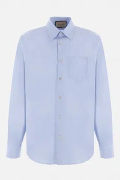 Shop Gucci Shirts In Sky Blue+mix