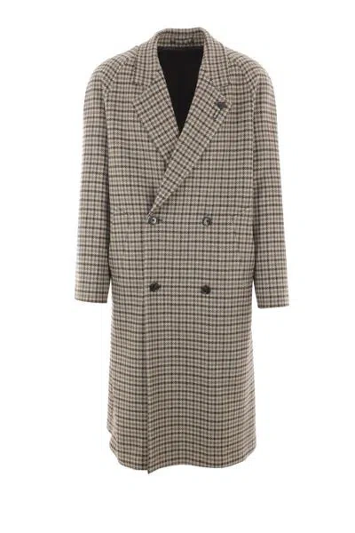 Shop Lardini Coats In Beige+brown+green