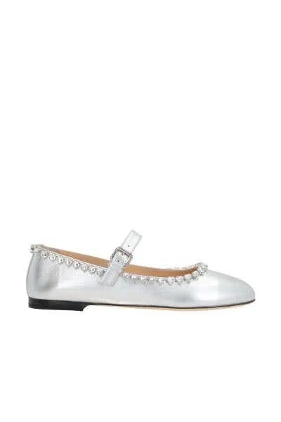 Mach&mach Mach & Mach Flat Shoes In Silver