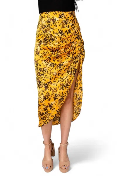 BUDDYLOVE MARIE ZIP FRON MIDI SKIRT IN TORTOISESHELL 