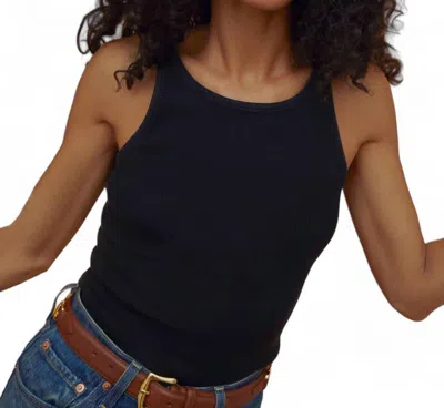 Nation Ltd Birkin Tank Rib Top In Jet Black In Black