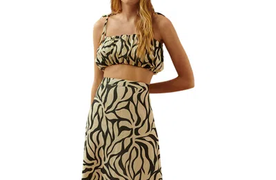 Cala De La Cruz Lava Crop Top In Arrecife Black-white In Multi