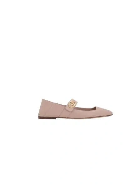 Shop Valentino Garavani Flat Shoes In Beige Rose