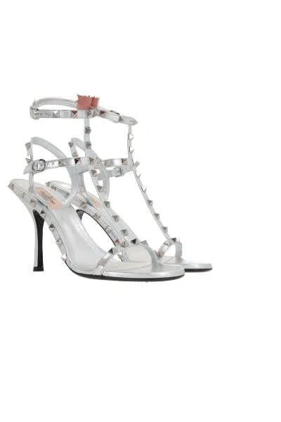 Shop Valentino Garavani Sandals In Silver