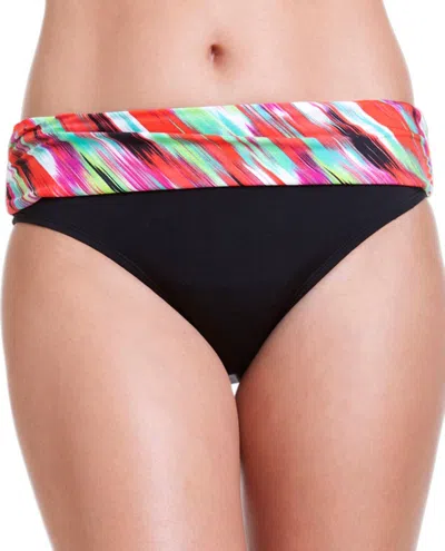 Cole Of California Foldover Hipster Swim Bottom In Isabella Ikat In Multi