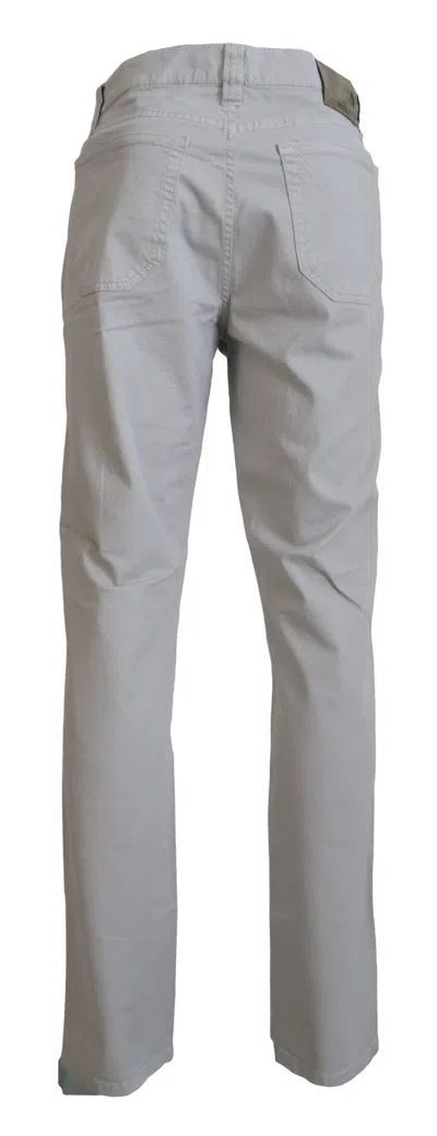 Jeckerson Gray Cotton Tapered  Casual Pants In Grey