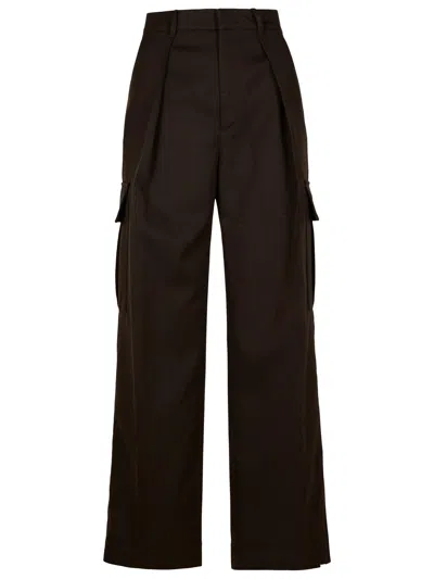 Burberry Wool Cargo Pants For Men In Brown