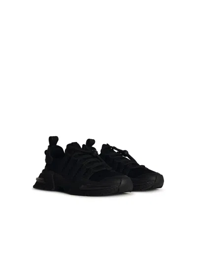 Dolce & Gabbana Black Sneakers With Chunky Sole And Breathable Upper In Black