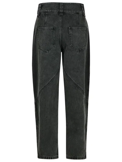 Isabel Marant Catarina Quilted High-rise Tapered Jeans In Gray