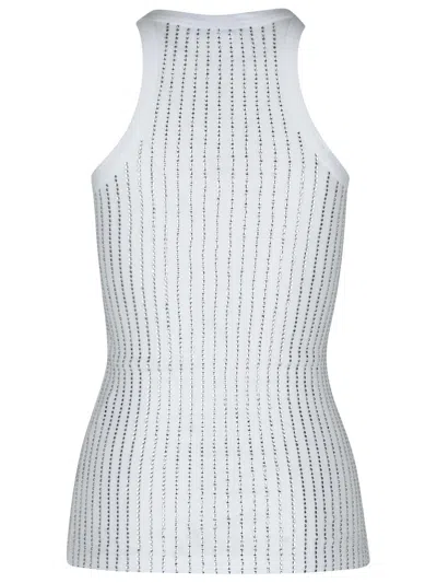 Attico Top With Crystals In White