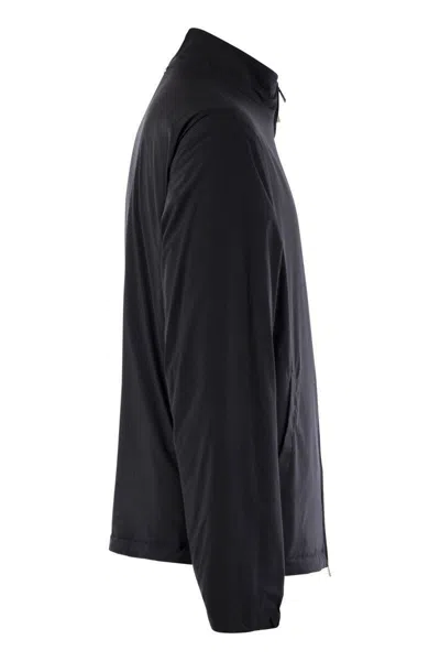 Fedeli Bomber Jacket In Technical Fabric In Night Blue
