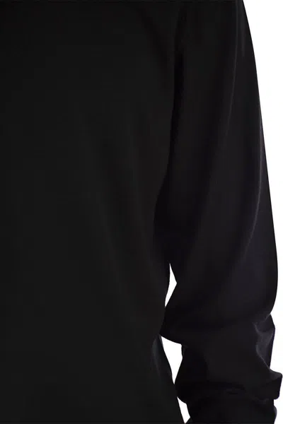 Fedeli Crew-neck Sweater In Virgin Wool In Black