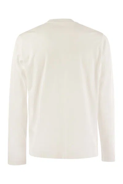 Fedeli Extreme Long-sleeved Giza Cotton T-shirt In White