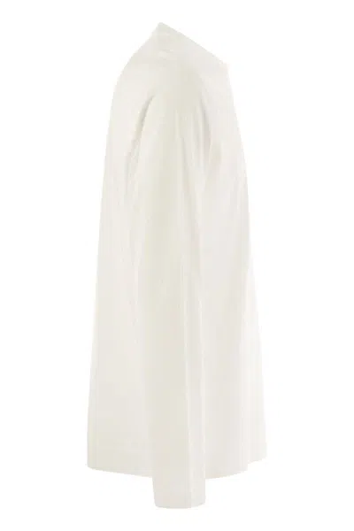Fedeli Extreme Long-sleeved Giza Cotton T-shirt In White