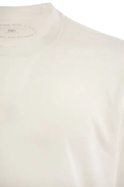 Fedeli Extreme Long-sleeved Giza Cotton T-shirt In White