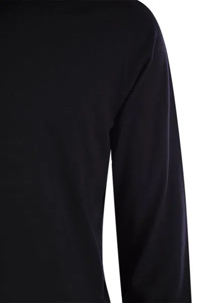 Fedeli Wool And Cashmere Turtleneck Jumper In Night Blue