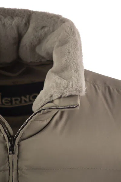 Herno Legend Matte Nylon Down Puffer Vest In Turtledove