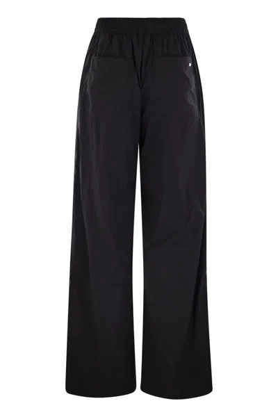 Herno Blue Pants With Elastic Drawstring Waist In Tech Fabric Woman In Black