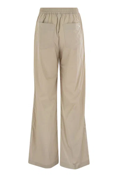 Herno Casual Satin Trousers In Beige