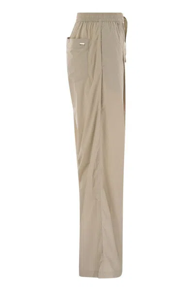 Herno Casual Satin Trousers In Beige