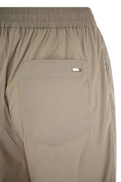 Herno Casual Satin Trousers In Beige