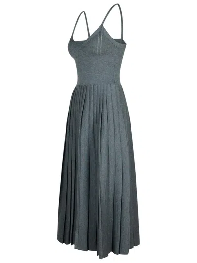 Shop Khaite 'elio' Grey Wool Dress