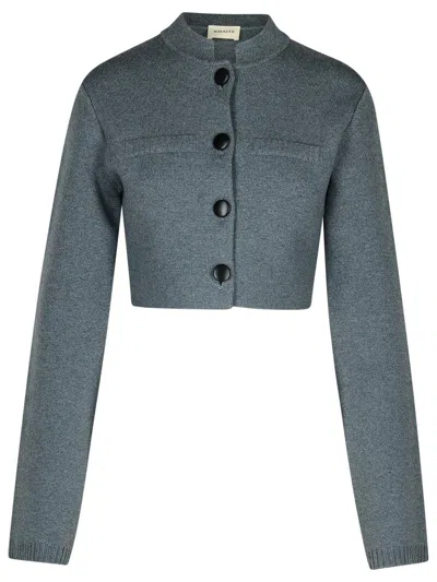 Shop Khaite 'ello' Grey Wool Blend Jacket