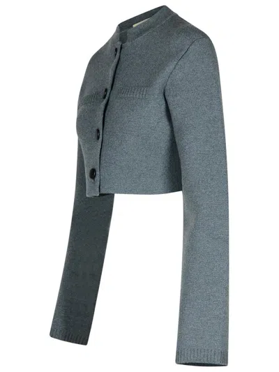 Shop Khaite 'ello' Grey Wool Blend Jacket