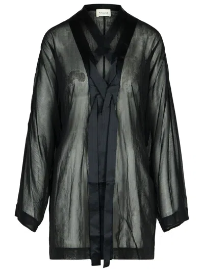 Khaite 'mehna' Black Cotton Blend Dress In Black