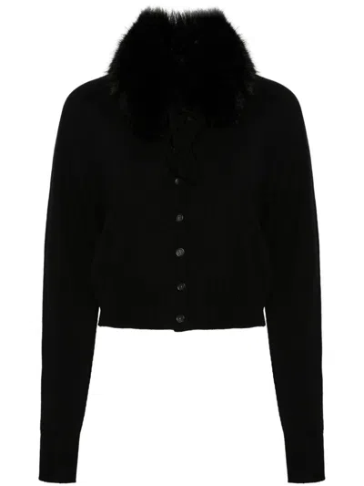 Sportmax Sport Detachable-collar Cardigan In Black