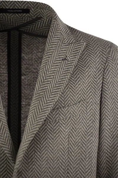 Shop Tagliatore Wool And Cashmere Jacket In Grey