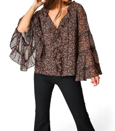 Buddylove Mason Long Sleeve Ruffle Blouse In Te Amo In Multi
