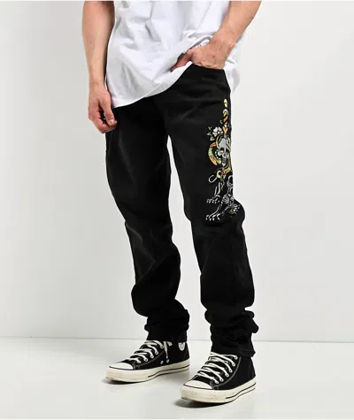 Ed Hardy Dagger Skull Slim Taper Jean In Black In Black