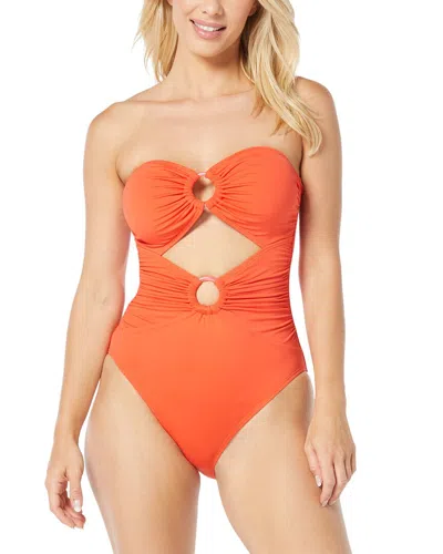 Carmen Marc Valvo Women's Convertible Bandeau One-piece Swimsuit In Red