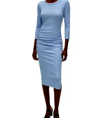 Michael Stars 3/4 Sleeves Midi Dress In Cornflower Blue In Multi